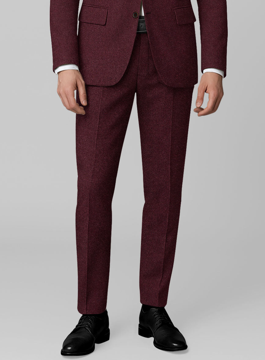 Dark Wine Heavy Tweed Suit - StudioSuits