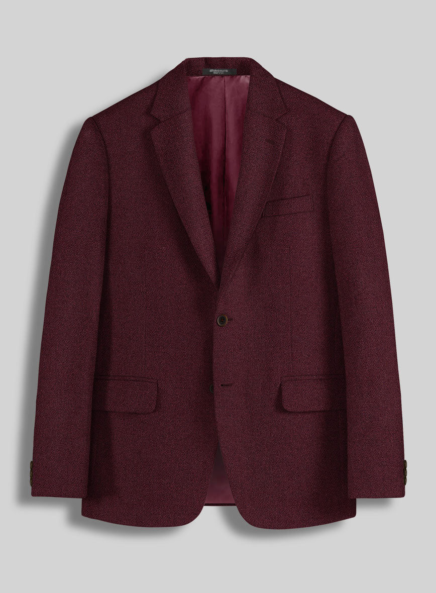 Dark Wine Heavy Tweed Suit - StudioSuits