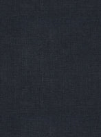 Dark Blue Pure Linen Highland Trousers - StudioSuits