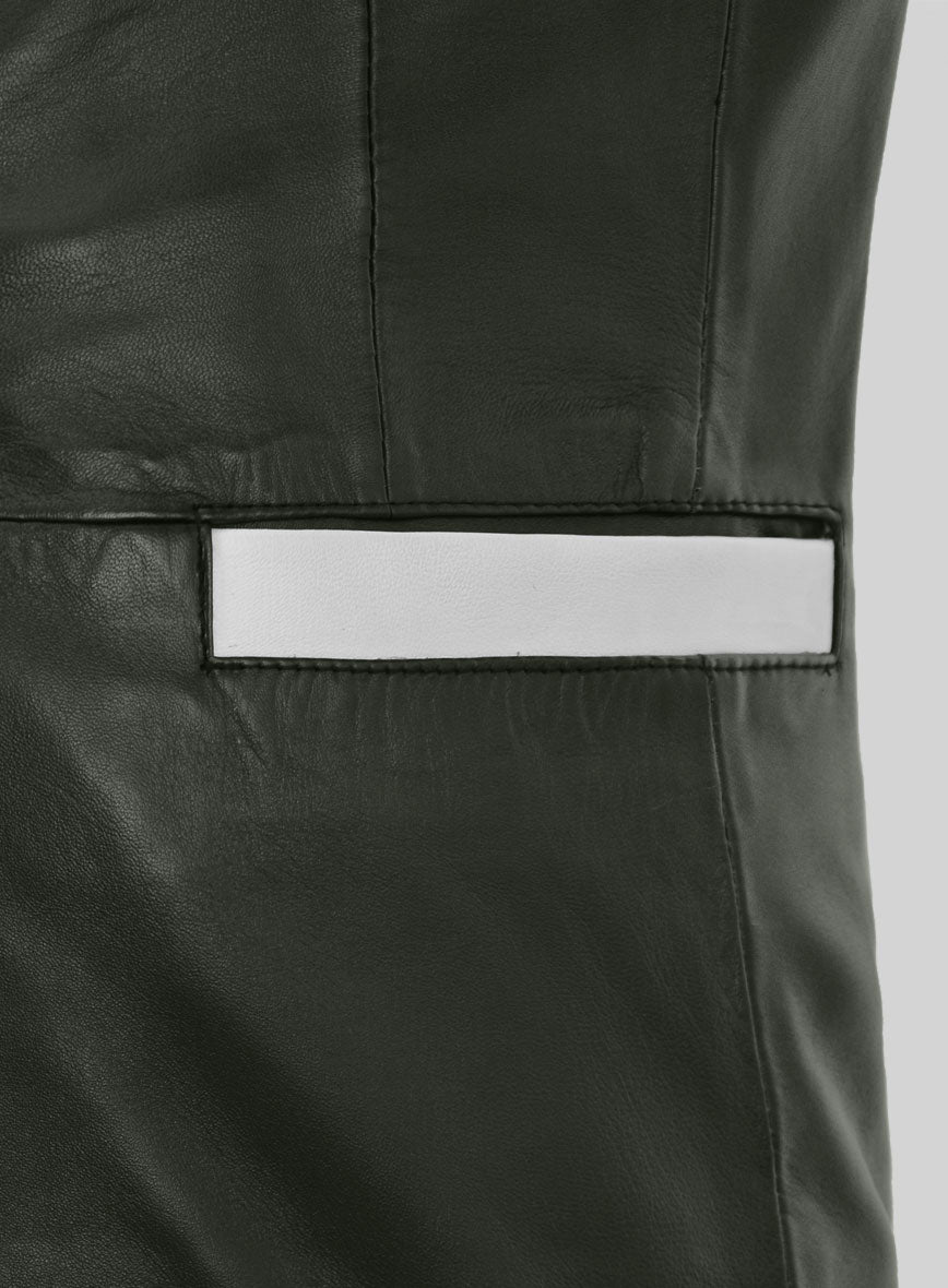 Deep Olive Wax Hampton Lambskin Leather Blazer - StudioSuits