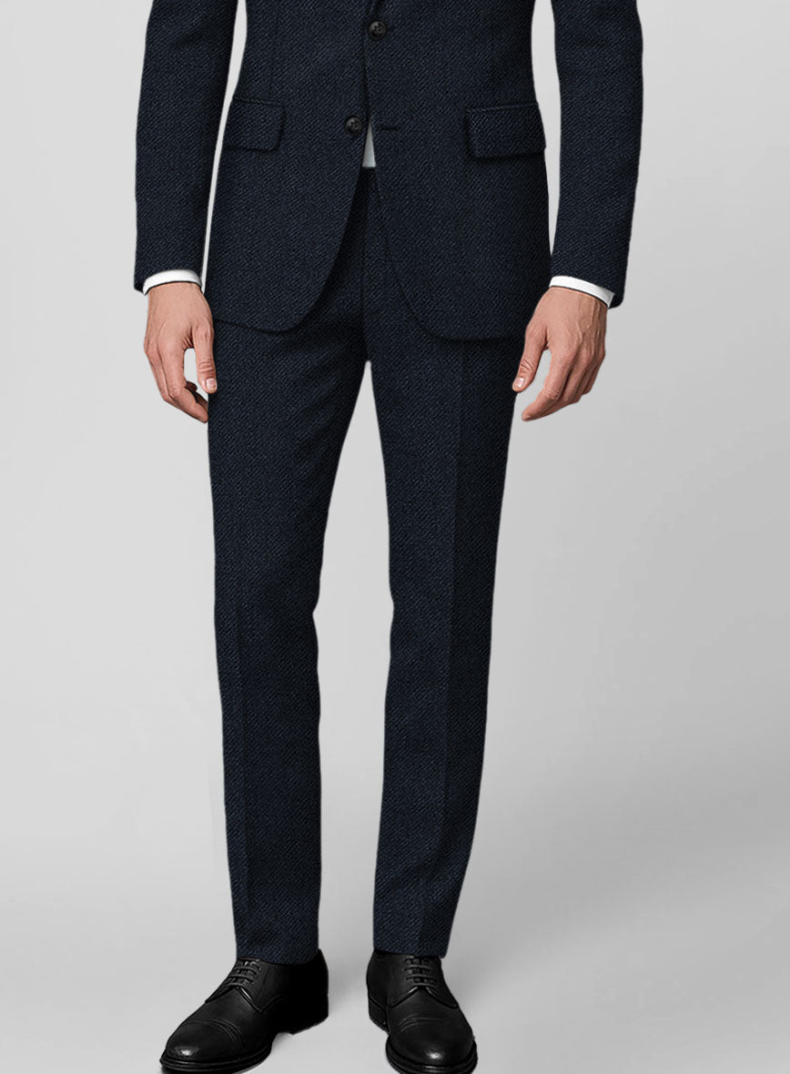 Deep Blue Heavy Tweed Pants - StudioSuits