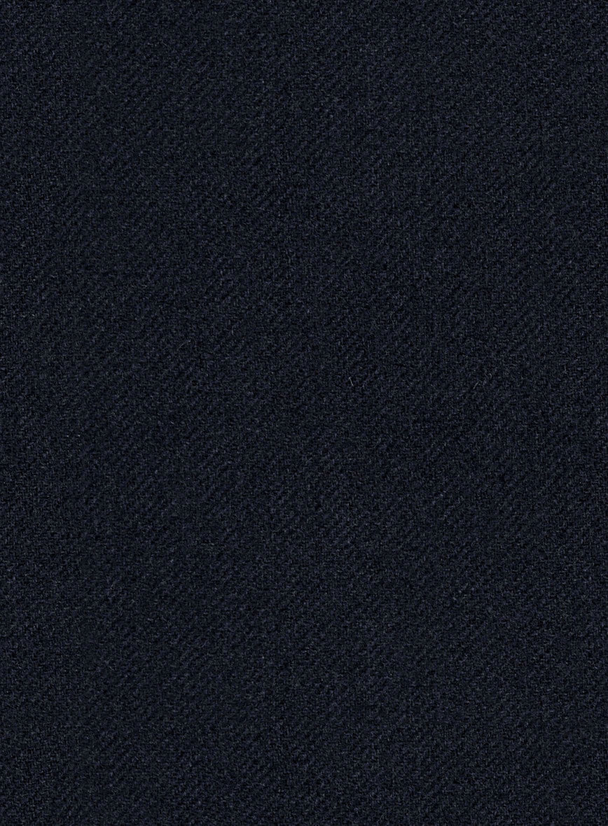 Deep Blue Heavy Tweed Pea Coat - StudioSuits