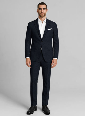 Deep Blue Heavy Tweed Suit - StudioSuits