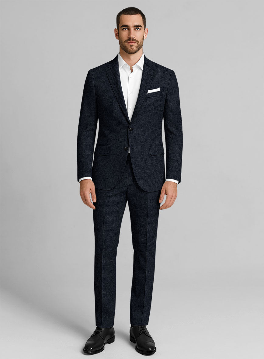 Deep Blue Heavy Tweed Suit - StudioSuits