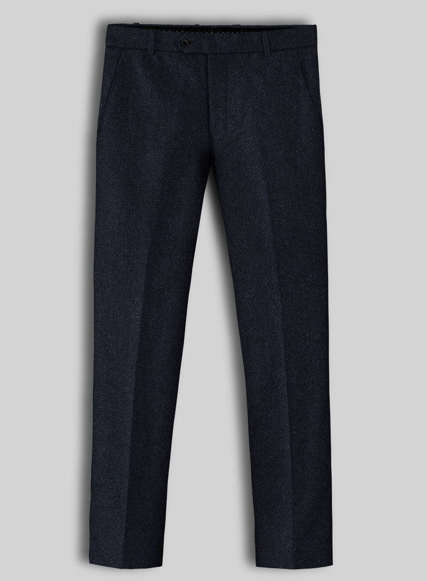 Deep Blue Herringbone Tweed Suit - StudioSuits
