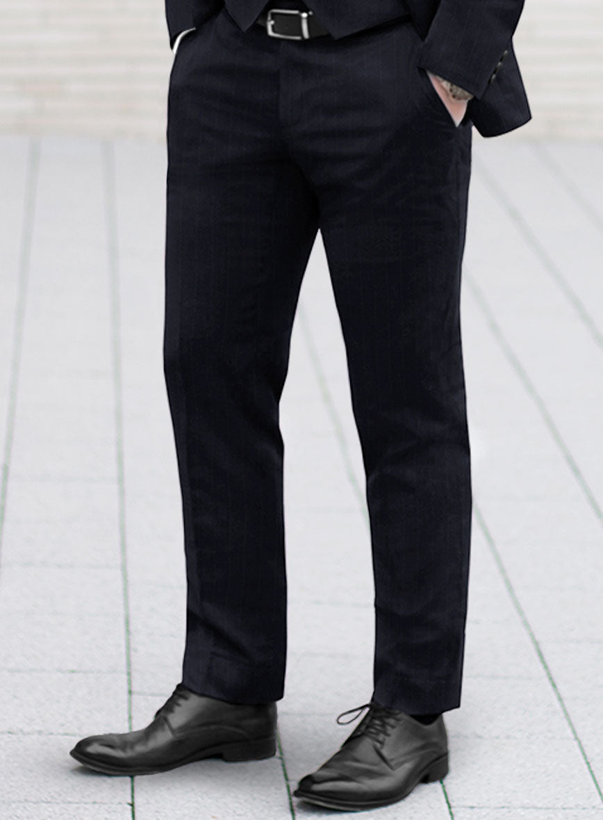 Deep Blue Old World Stripe Wool Suit - StudioSuits