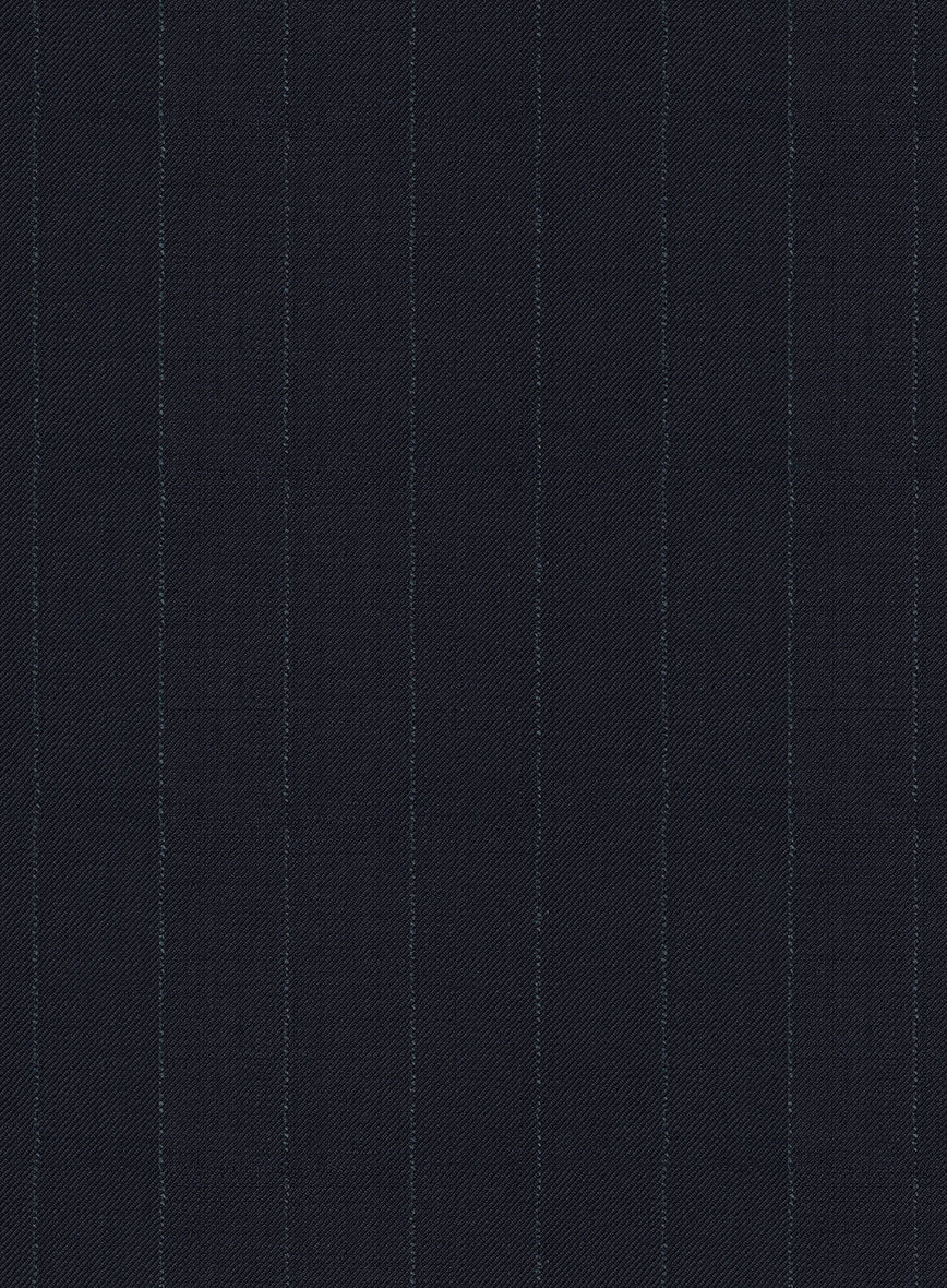 Deep Blue Old World Stripe Wool Suit - StudioSuits