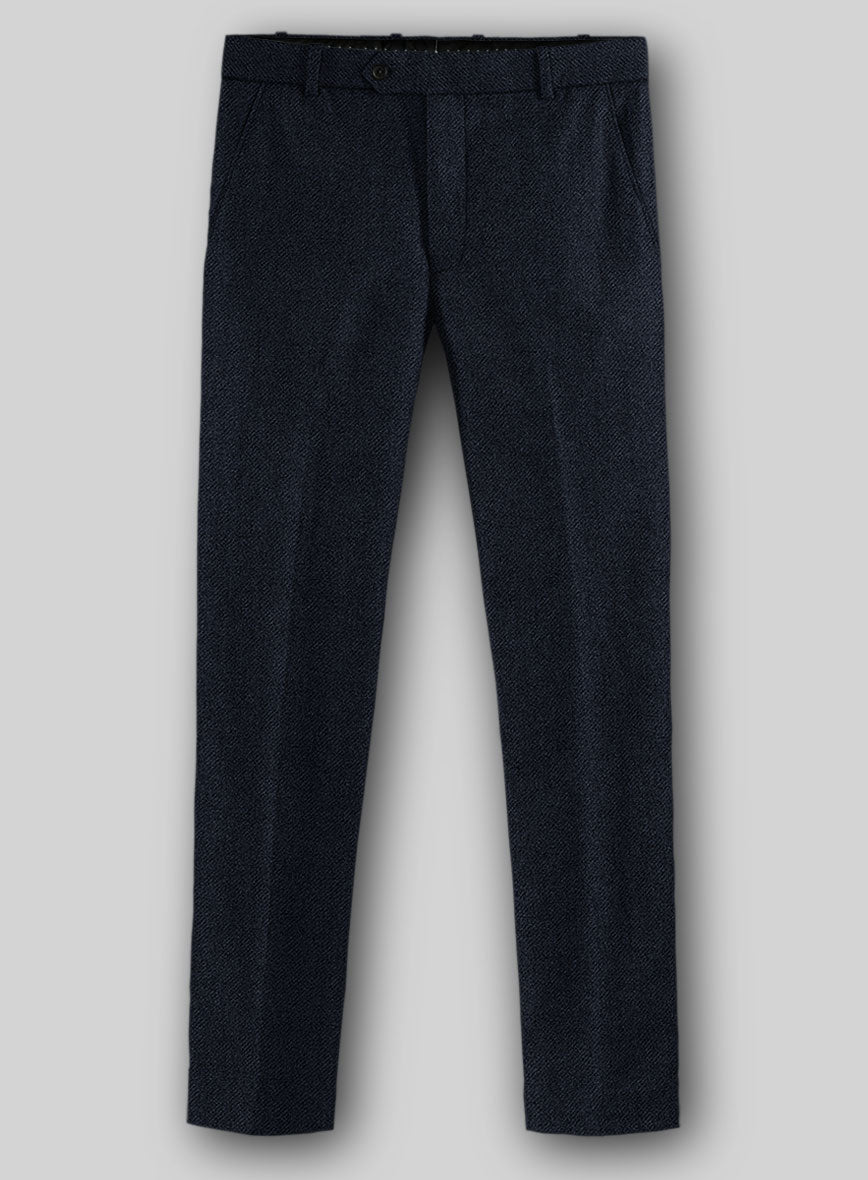 Deep Blue Heavy Tweed Pants - StudioSuits