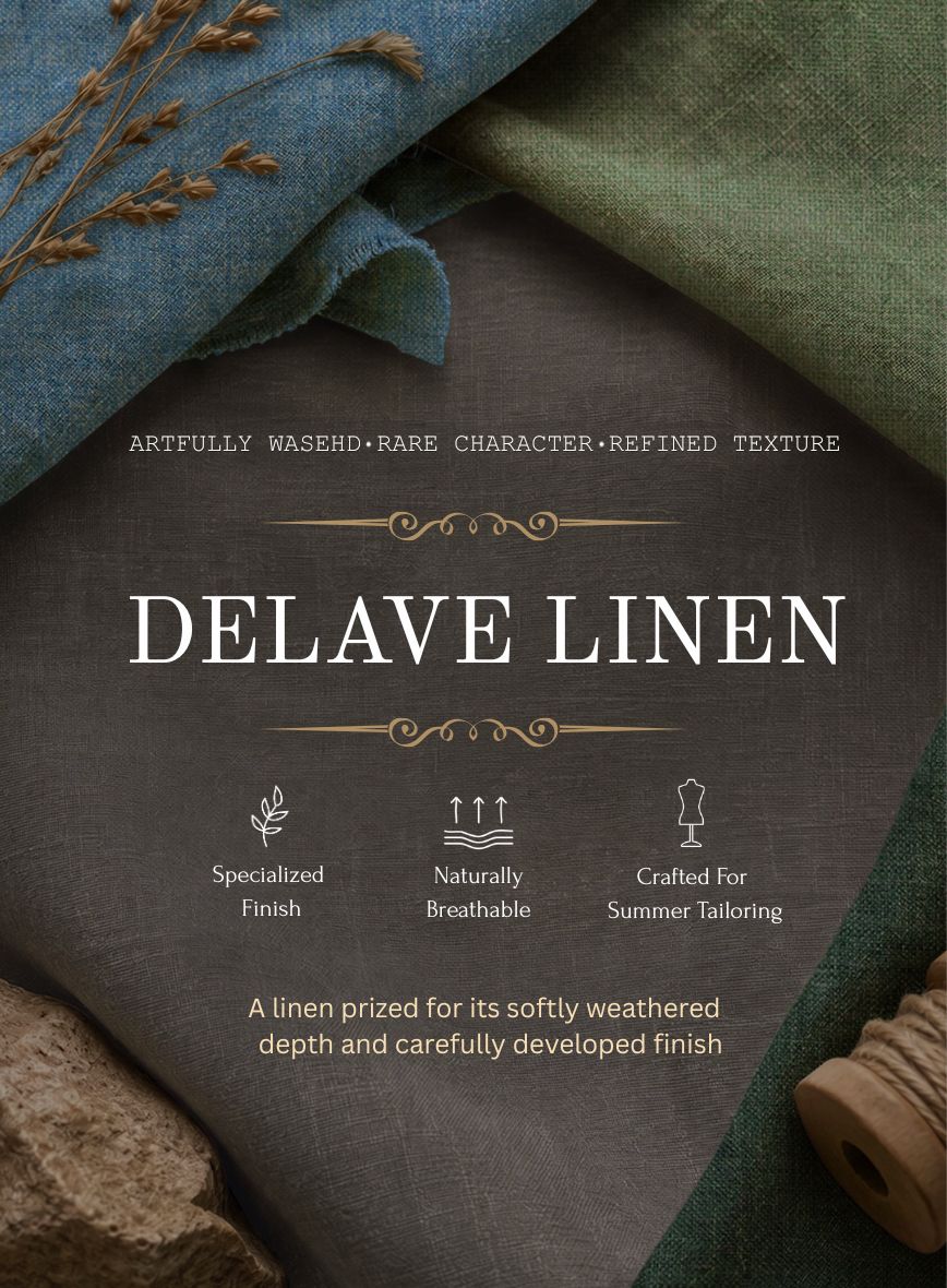 Coast Blue Washed Delave Linen Shirt - StudioSuits