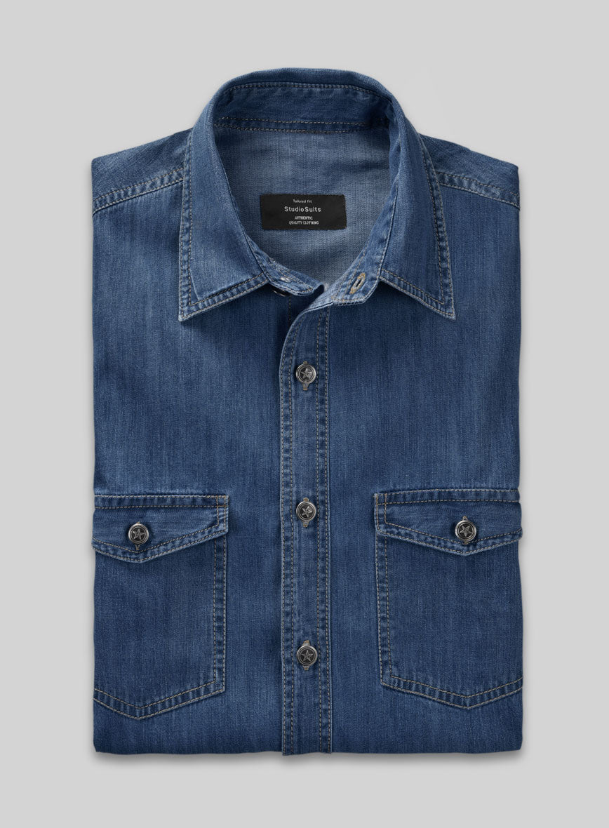 Denim Shirt - Light Washed - StudioSuits