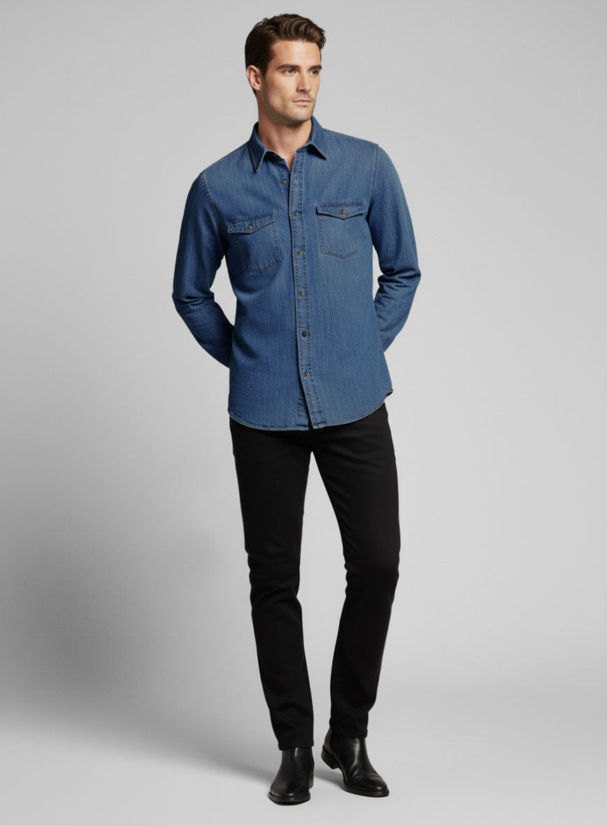 Denim Shirt - Light Washed - StudioSuits