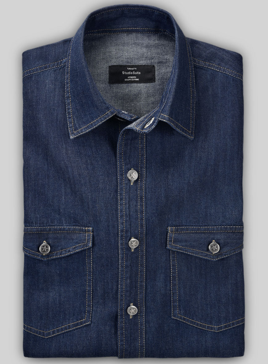 Denim Shirt - Hard Washed - StudioSuits