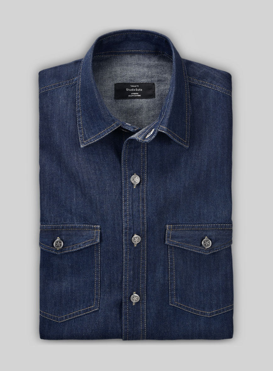 Denim Shirt - Hard Washed - StudioSuits