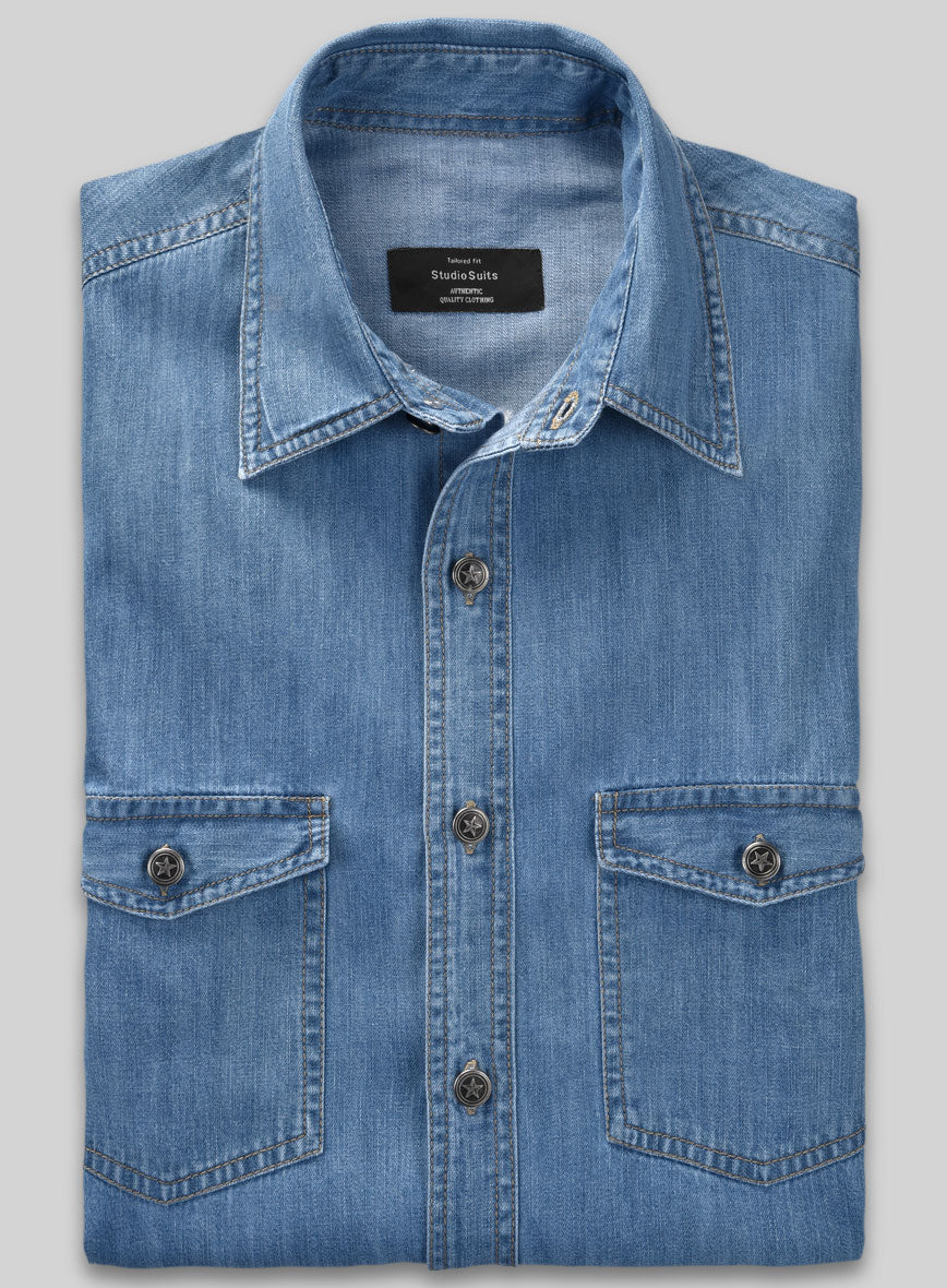 Denim Shirt - Light Washed - StudioSuits