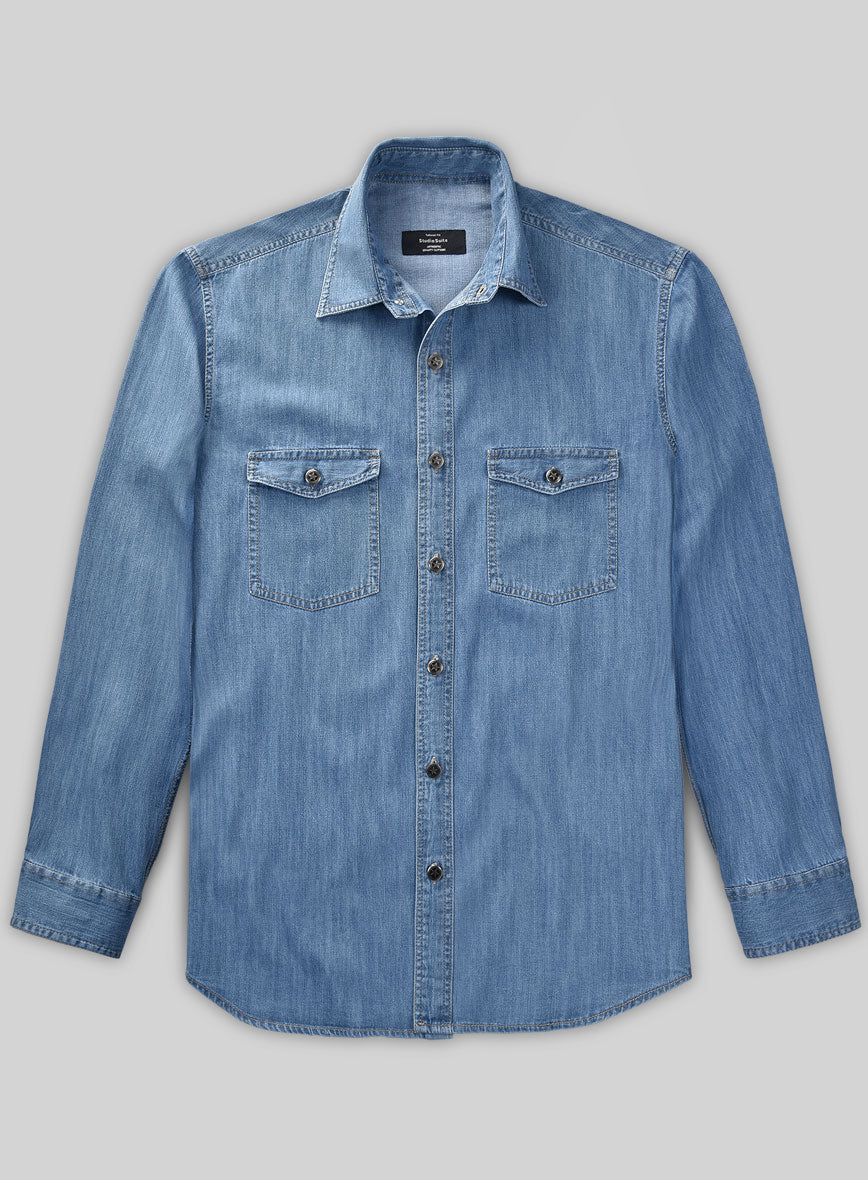 Denim Shirt - Light Washed - StudioSuits