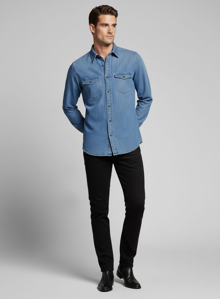 Denim Shirt - Light Washed - StudioSuits