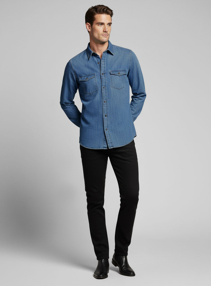 Denim Shirt - Light Washed - StudioSuits