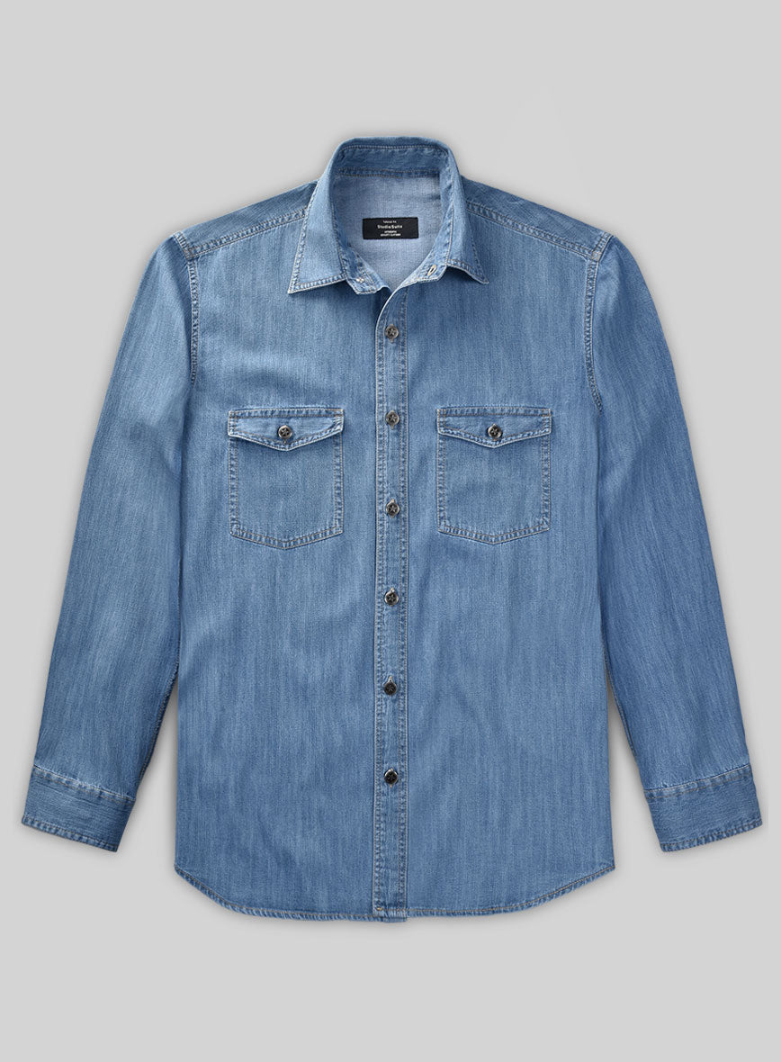 Denim Shirt - Light Washed - StudioSuits