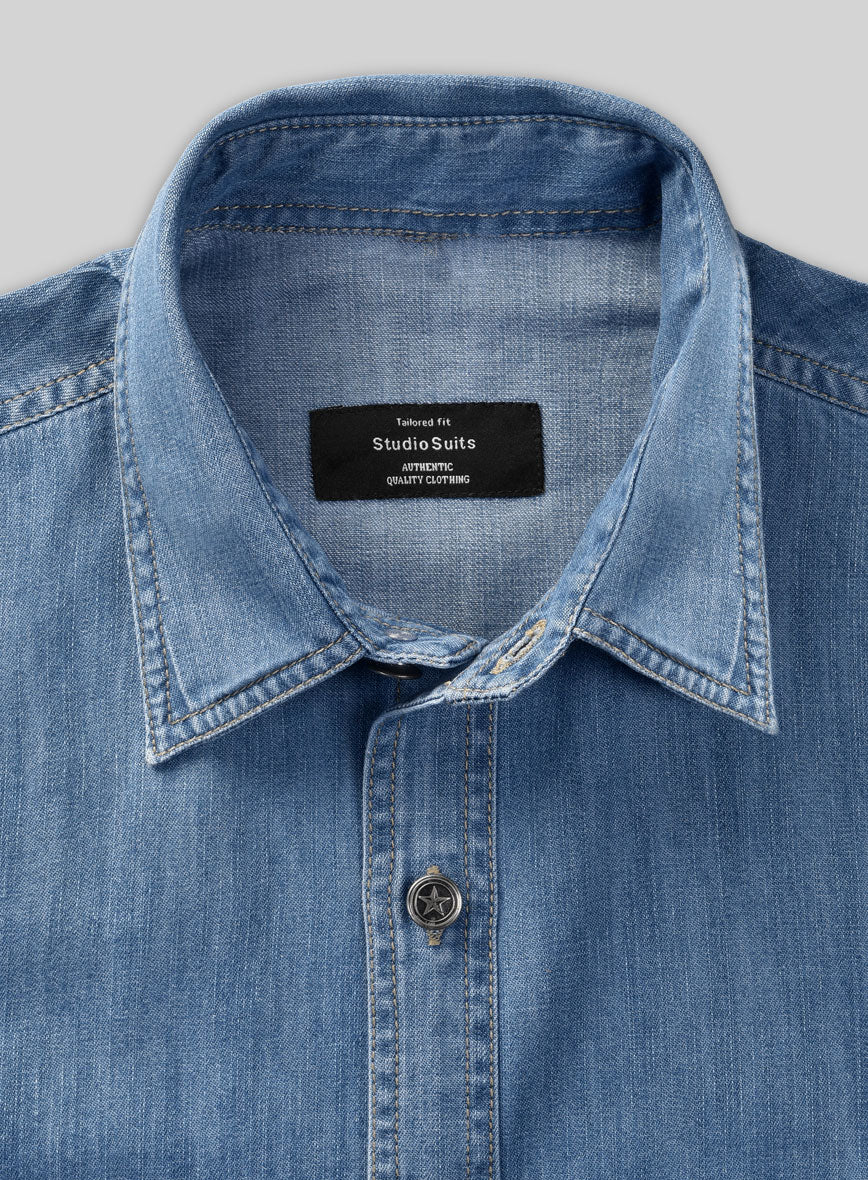 Denim Shirt - Light Washed - StudioSuits