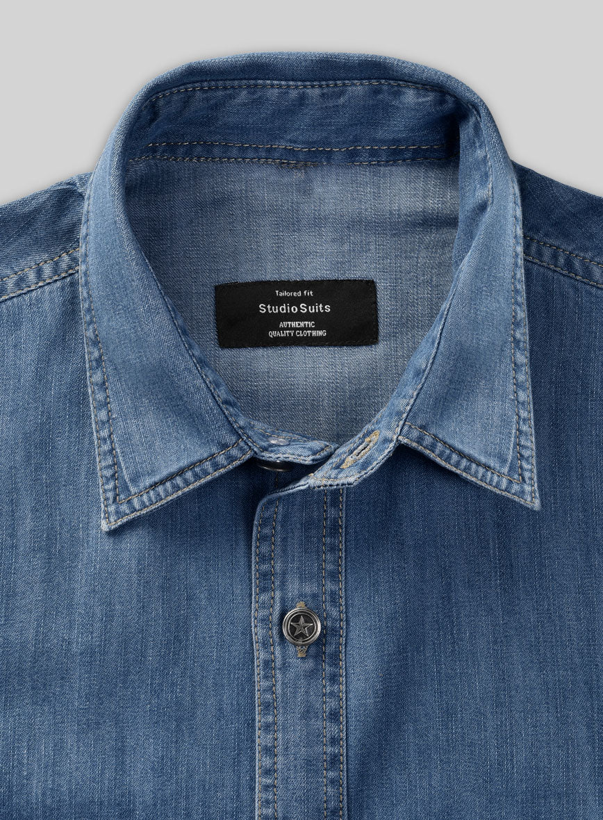 Denim Shirt - Light Washed - StudioSuits
