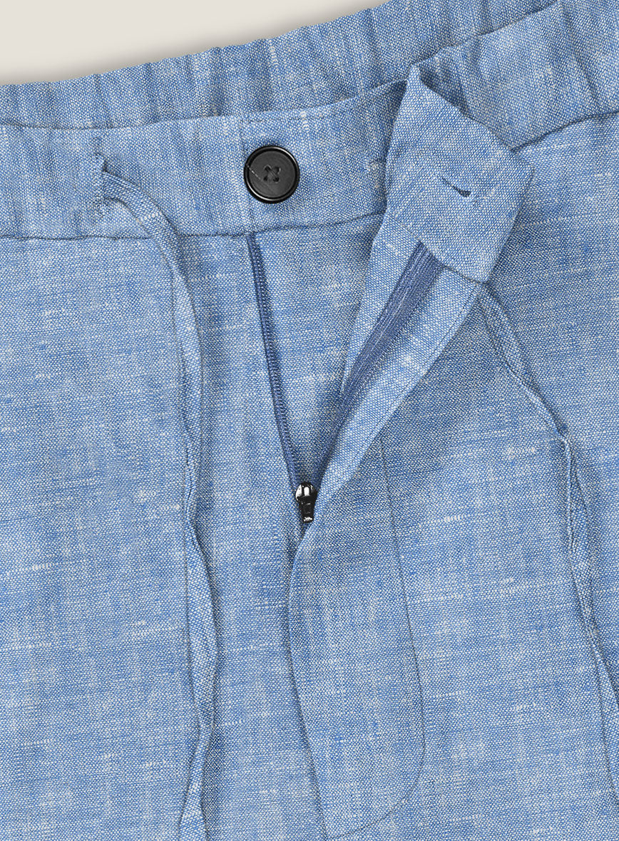 Desert Blue Linen Shorts - StudioSuits