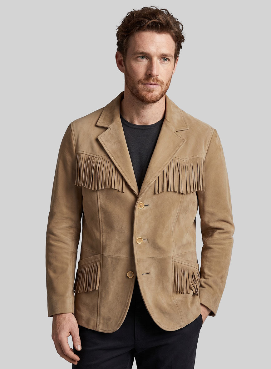 Desert Rider Fringe Suede Leather Blazer - StudioSuits
