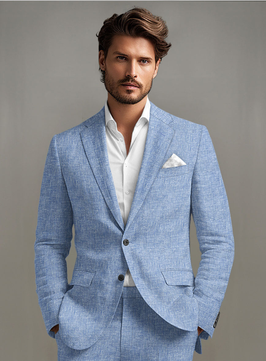 Desert Blue Linen Jacket - StudioSuits