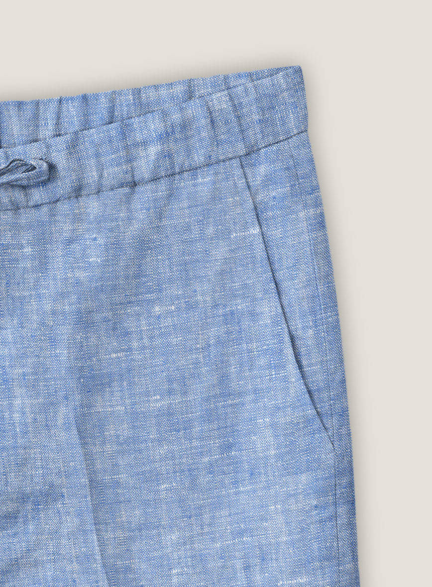 Desert Blue Linen Shorts - StudioSuits