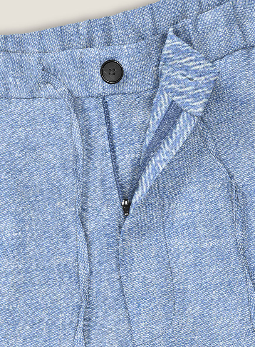 Desert Blue Linen Shorts - StudioSuits