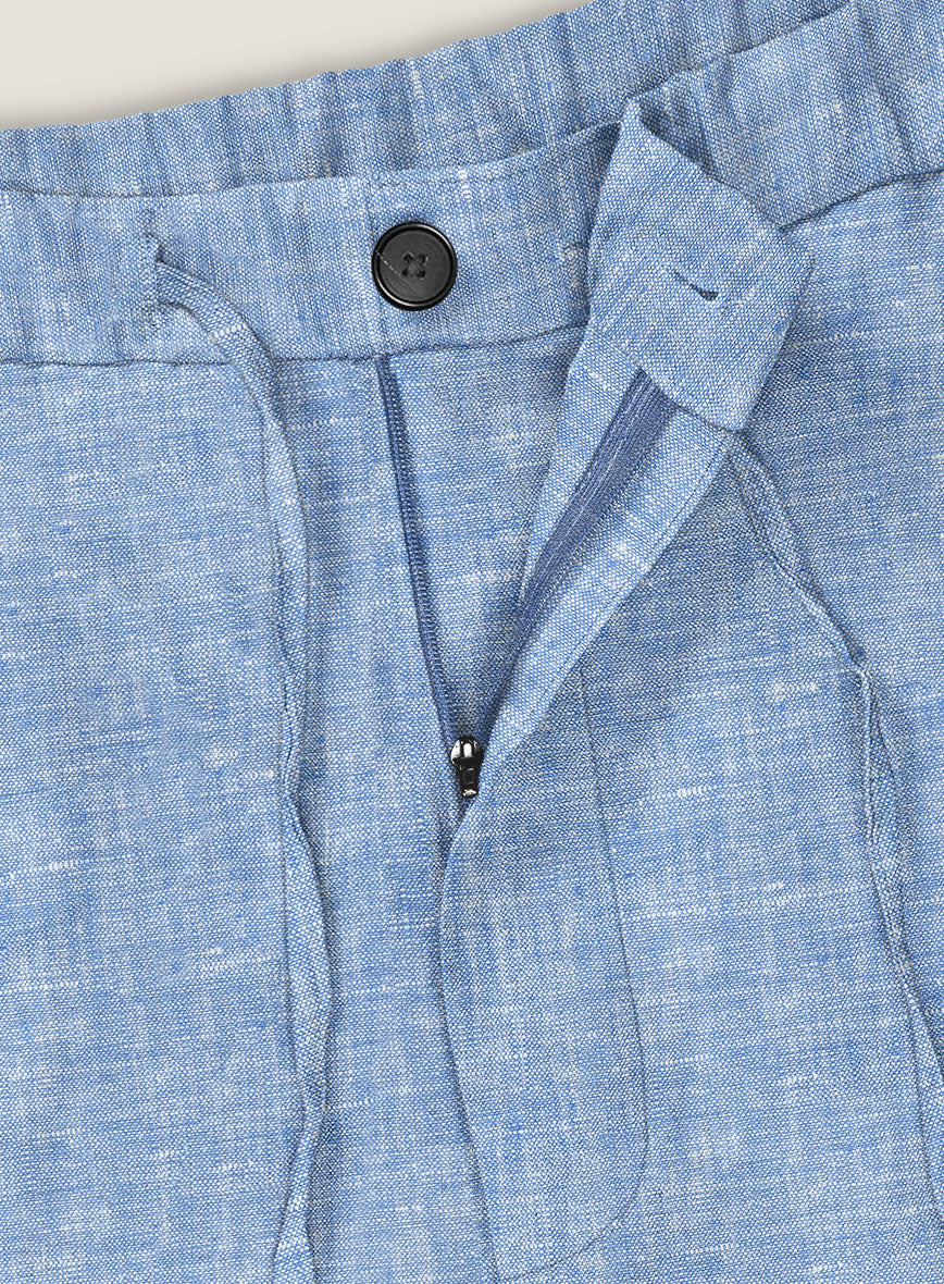 Desert Blue Linen Shorts - StudioSuits