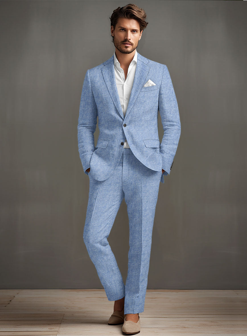 Desert Blue Linen Suit - StudioSuits