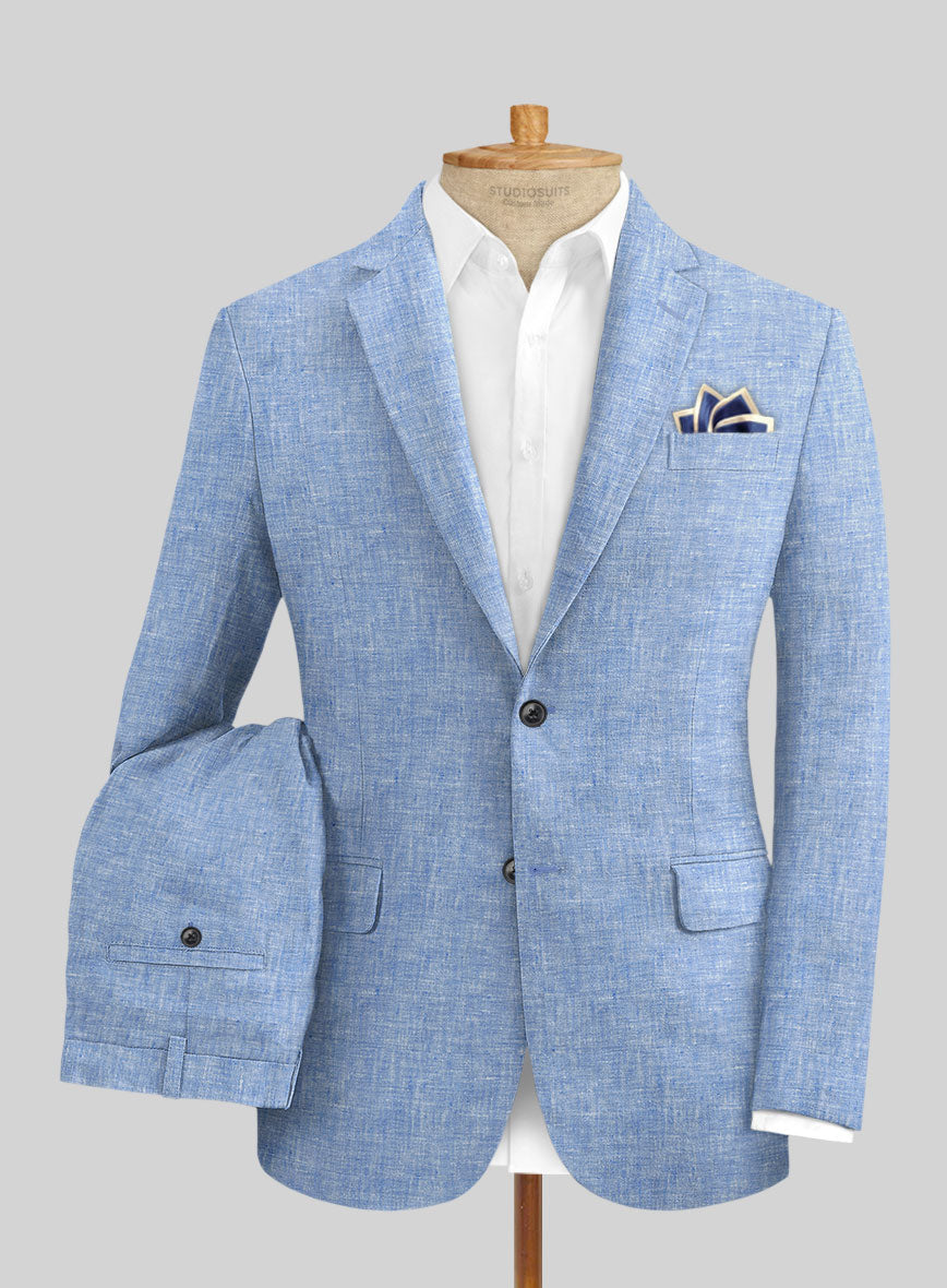 Desert Blue Linen Suit - StudioSuits