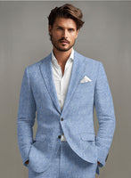 Desert Blue Linen Suit - StudioSuits