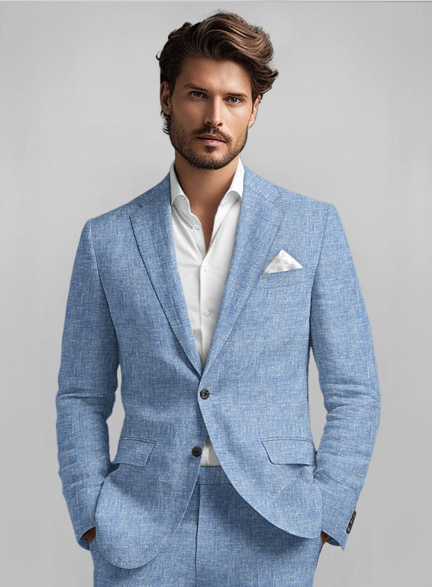 Desert Blue Linen Suit - StudioSuits