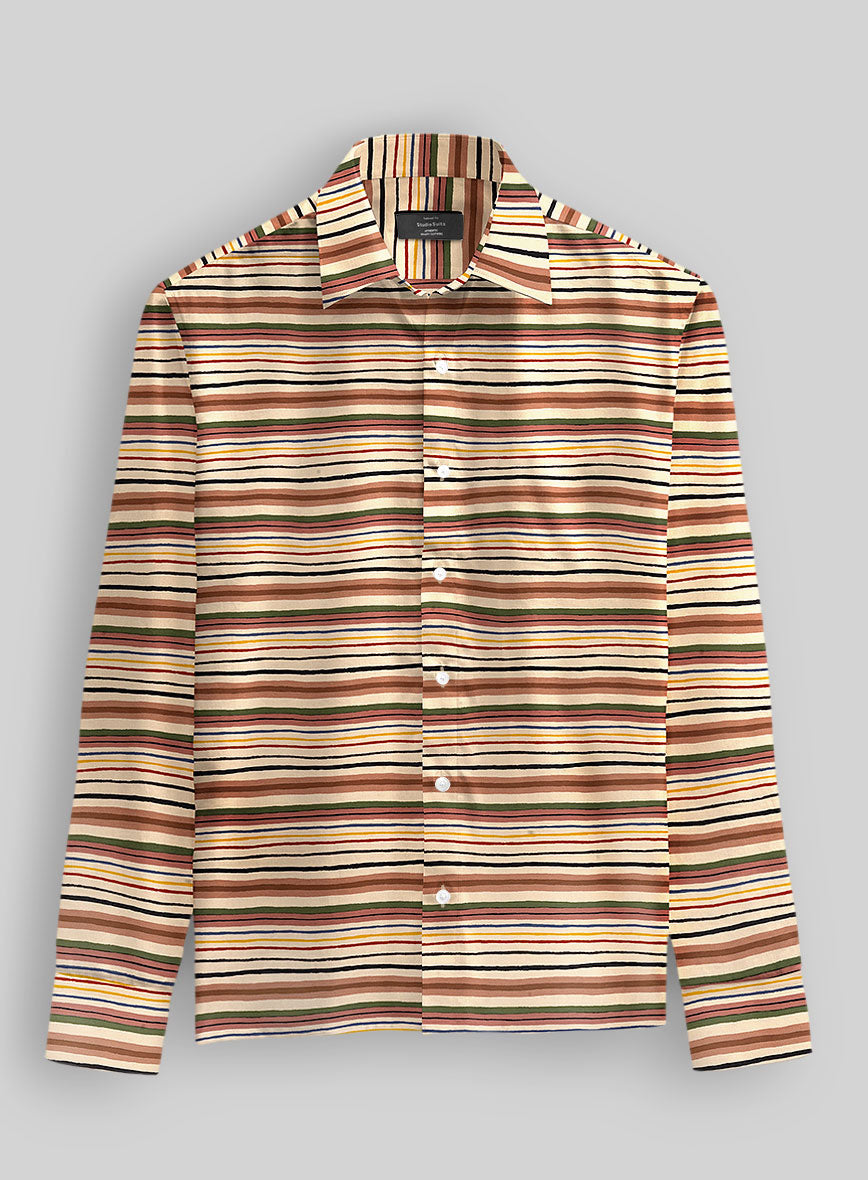 Desert Caravan Stripe Cotton Shirt - StudioSuits
