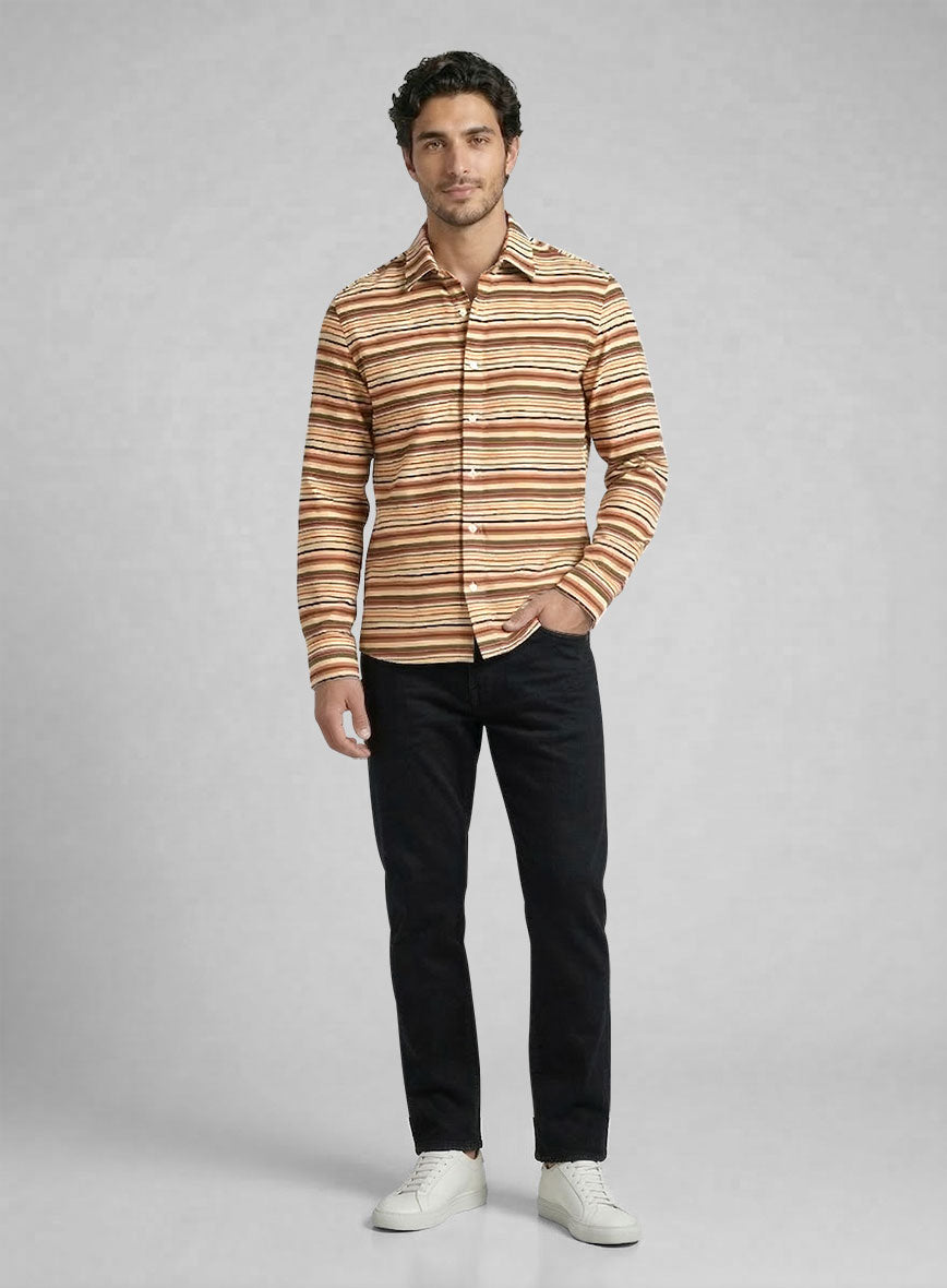 Desert Caravan Stripe Cotton Shirt - StudioSuits