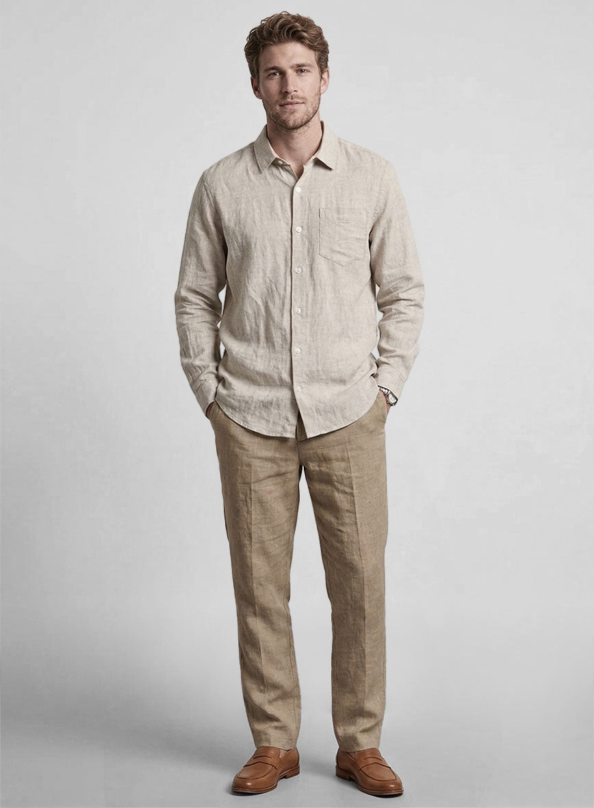 Desert Dune Pure Linen Shirt - StudioSuits