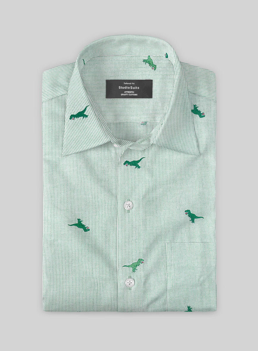 Dino Stripe Cotton Lycra Shirt - StudioSuits