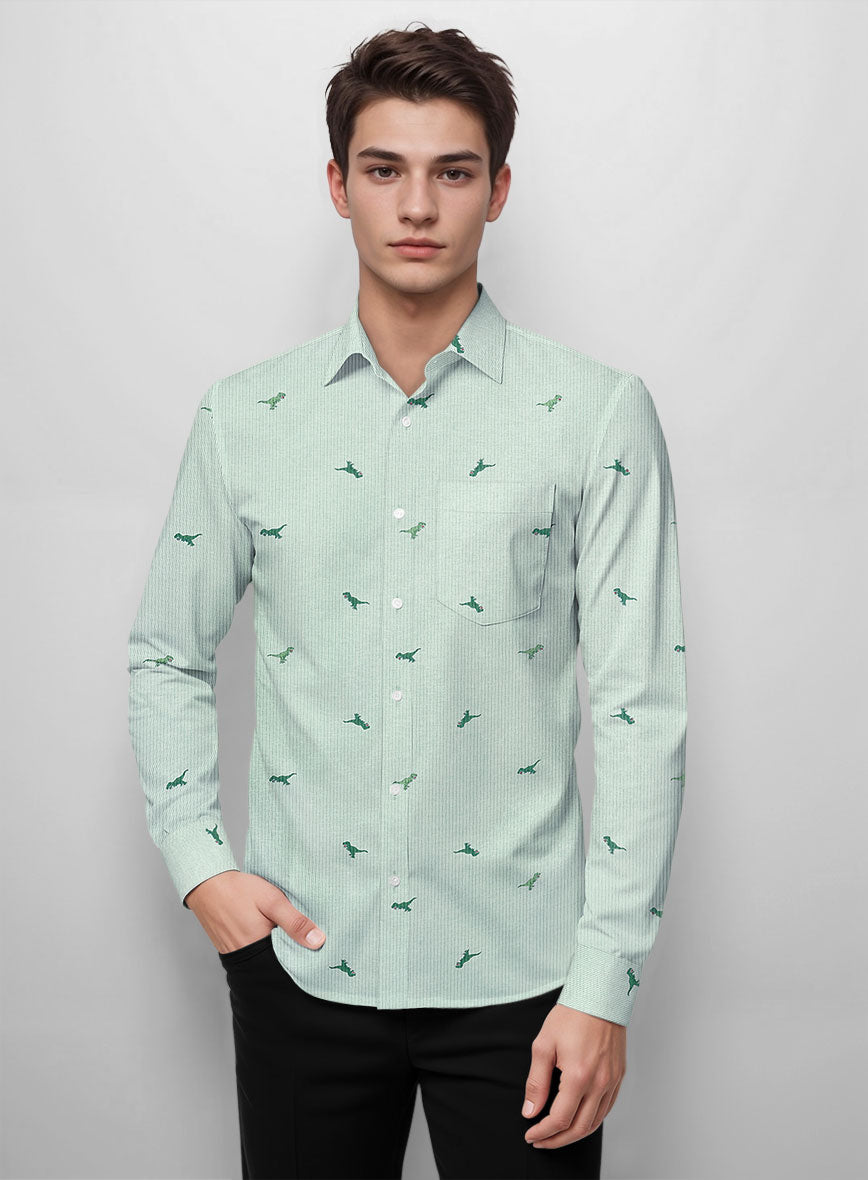 Dino Stripe Cotton Lycra Shirt - StudioSuits