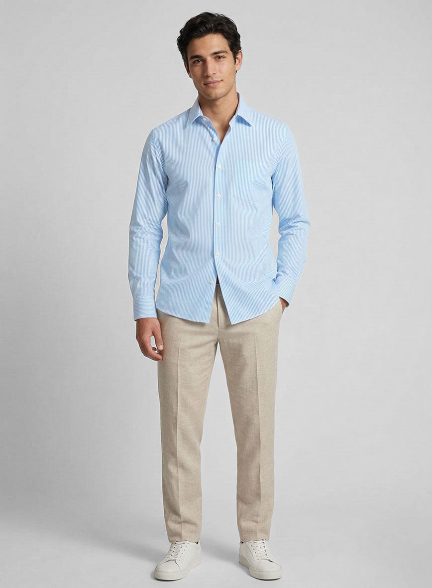 Dockside Stripe Cotton Shirt - StudioSuits
