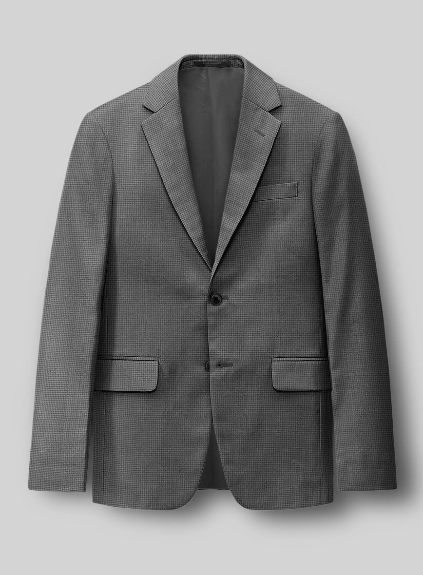 Dogtooth Wool Gray Jacket - StudioSuits