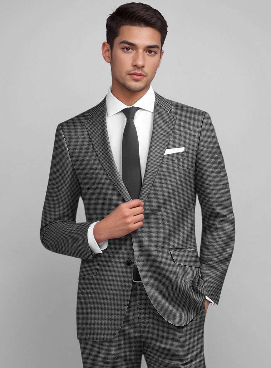 Dogtooth Wool Gray Jacket - StudioSuits