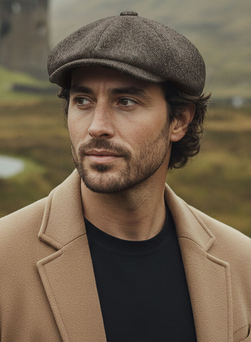 Dapper Brown Tweed Newsboy Cap - StudioSuits