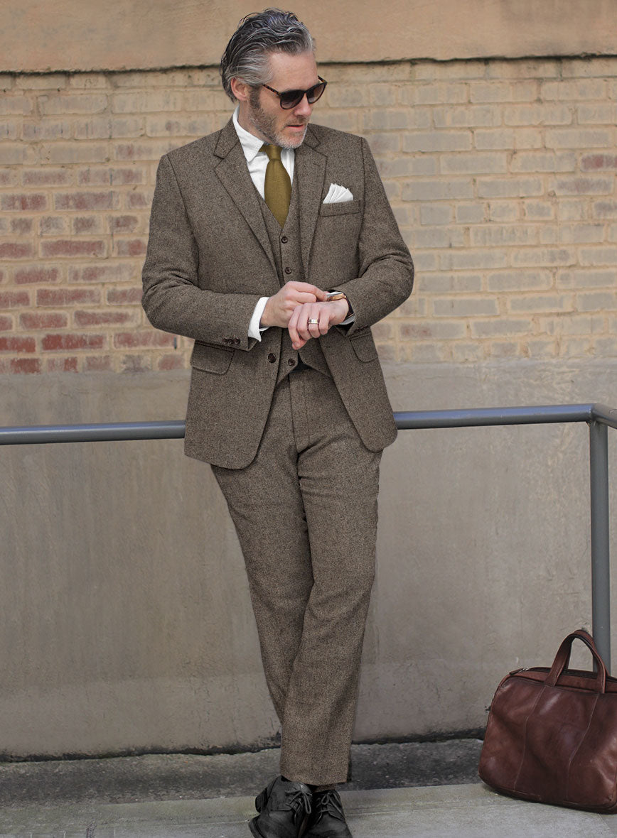 Dapper Brown Tweed Suit - StudioSuits