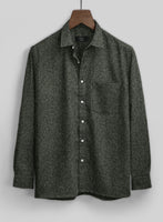 Dark Olive Flecks Donegal Tweed Shirt - StudioSuits