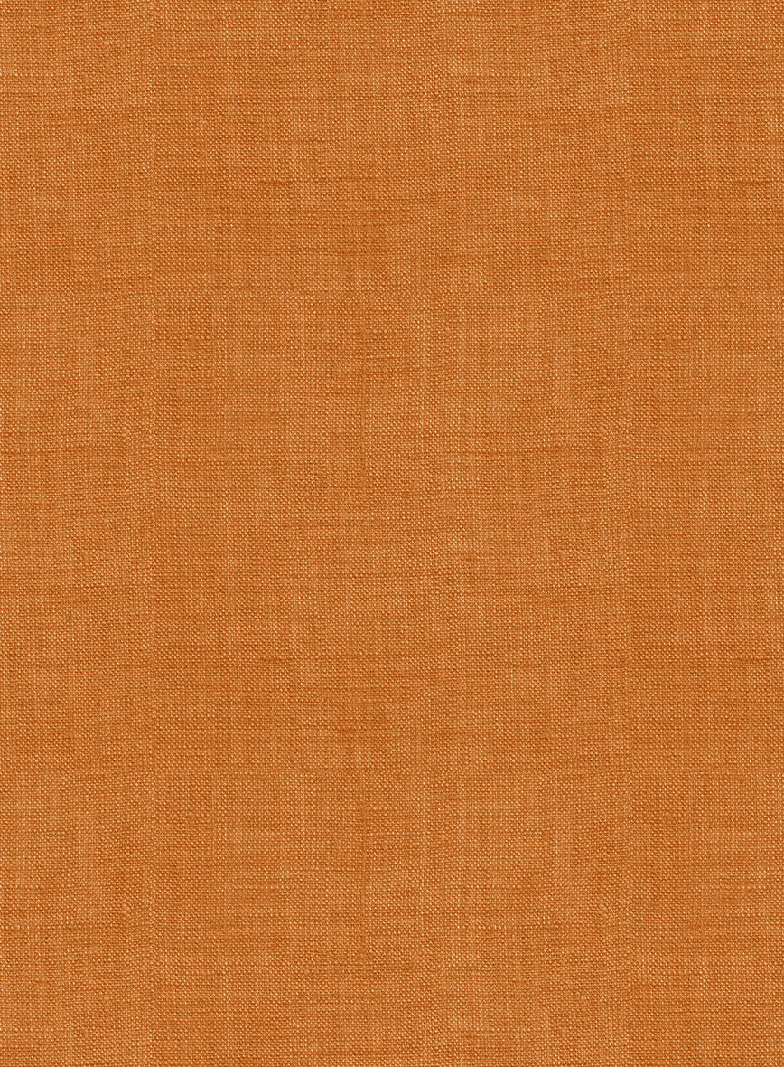 Dublin Autumn Orange Linen Shirt - StudioSuits