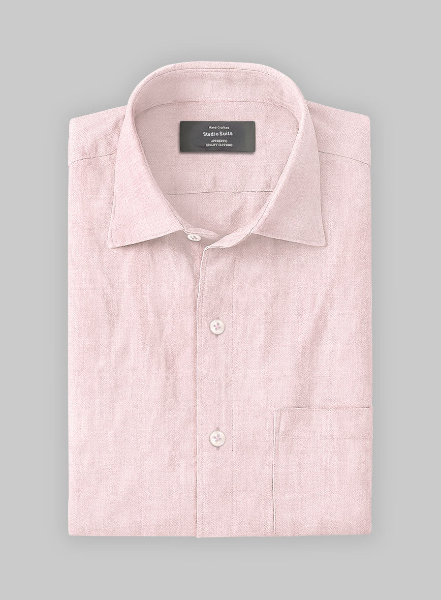 Dublin Baby Pink Linen Shirt - StudioSuits