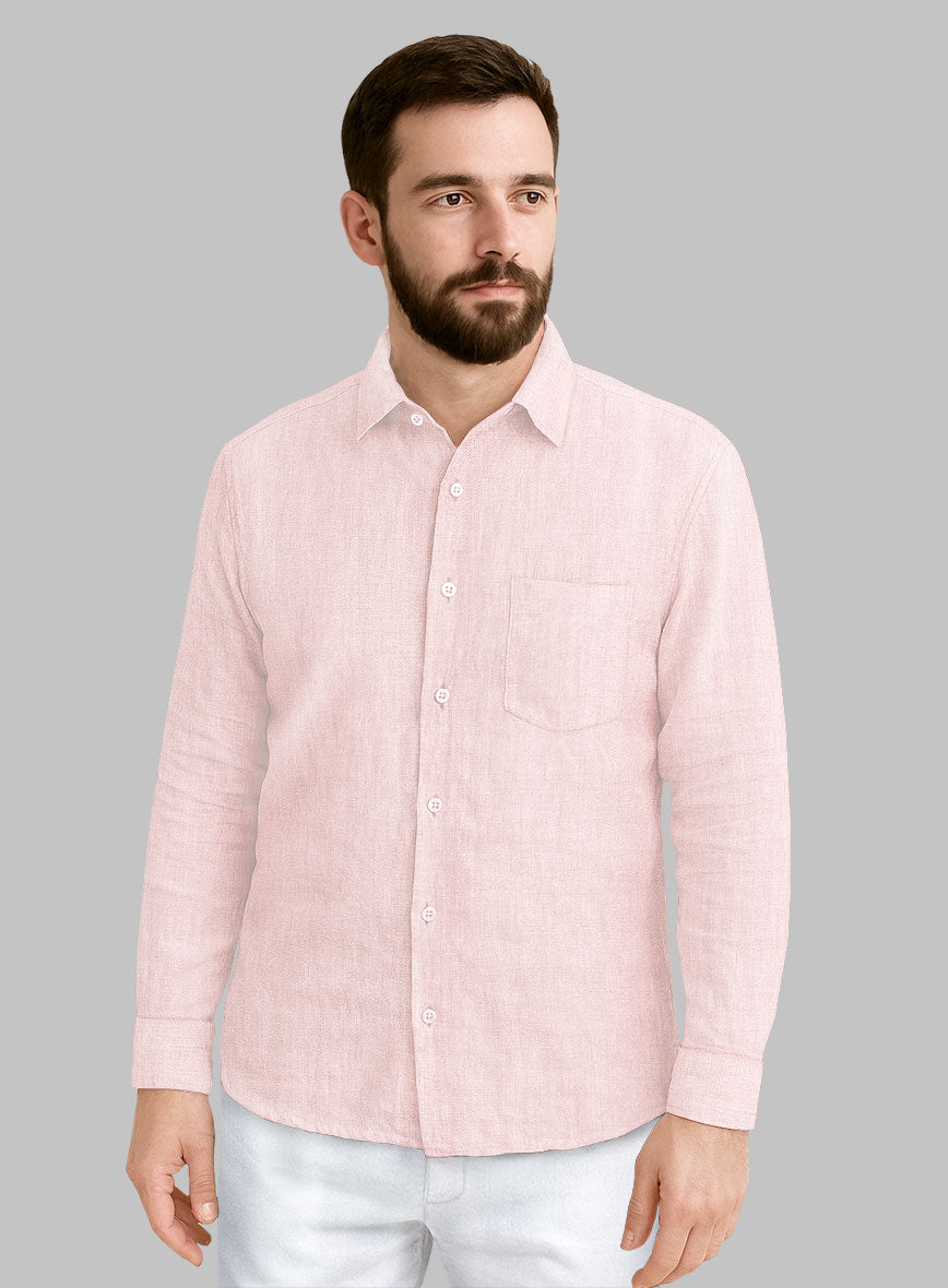 Dublin Baby Pink Linen Shirt - StudioSuits
