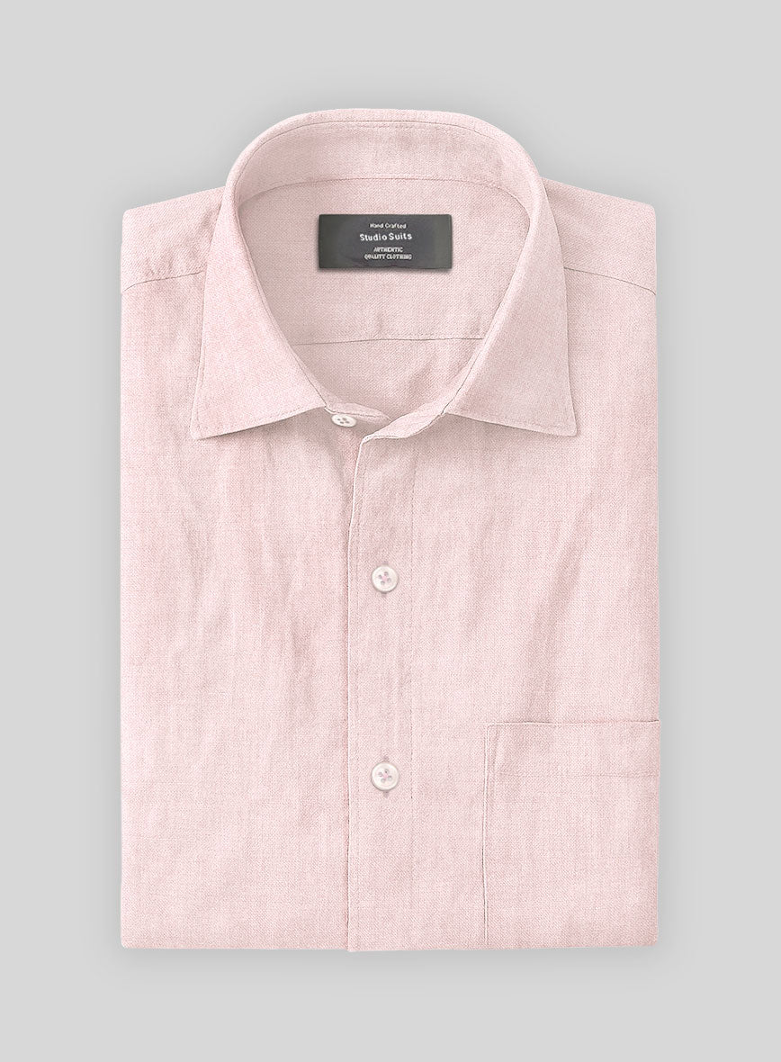 Dublin Baby Pink Linen Shirt - StudioSuits
