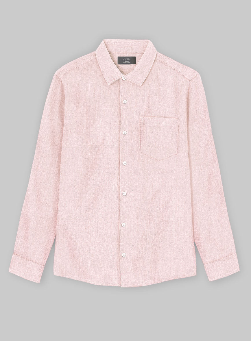 Dublin Baby Pink Linen Shirt - StudioSuits